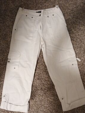 New York & Company 100% Cotton Cargo Pants With Pocjets Sz 2
